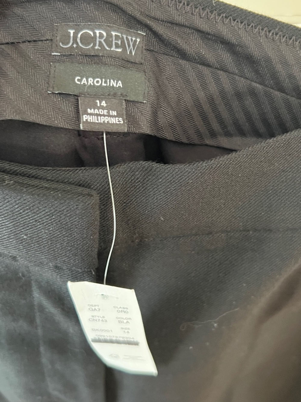 NWT J. Crew Carolina Black Dress Pants Wide Legged Sz 14 - Picture 5 of 10